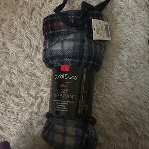 Cuddl Duds Men's Plaid Sleep Pant - Black and Blue